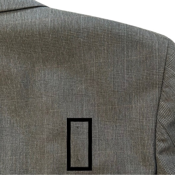 *CLEARANCE* Cricketeer gray windowpane men’s 2-button suit jacket 44R 34W - Picture 15 of 15